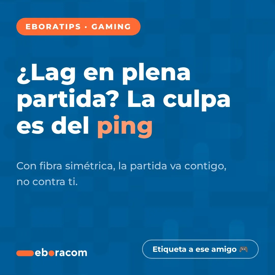 Gráfico de Eboracom sobre el lag en plena partida y cómo mejorar el ping con fibra simétrica